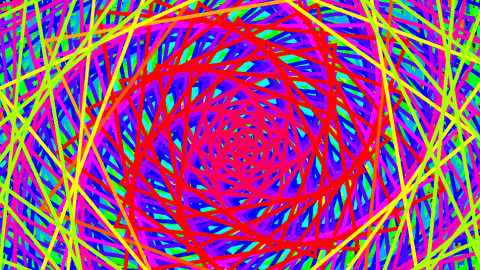 Screenshot of Spiral Maker, showing a colorful Spiral made with spiral maker